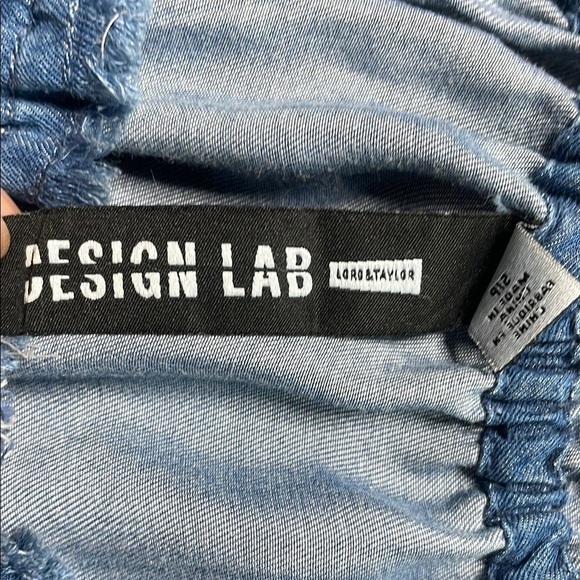 DESIGN LAB LORD & TAYLOR Blue Off-Shoulder Women's Top - Picture 11 of 13